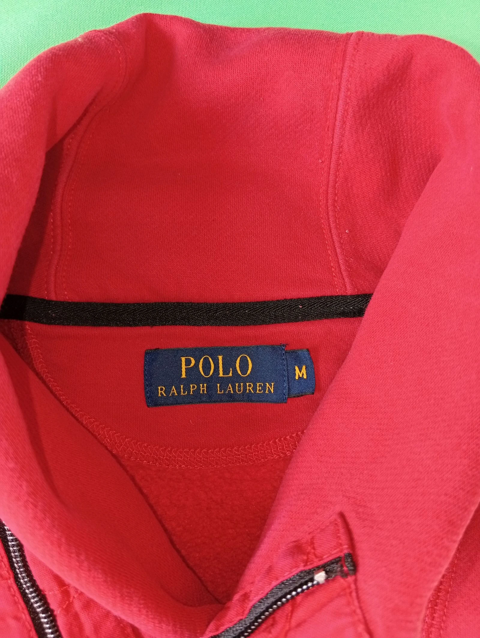 Polo Ralph Lauren Shawl Collar Buttoned Red Sweatshirt - Size M – photo 4